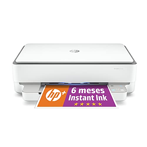 HP Impresora todo en uno Envy 6020e - Inyección de tinta a color - 6 meses de tinta instantánea incluida con HP + (Fotocopia, Escaneo, Impresión, Dúplex, Wifi) Color Blanco