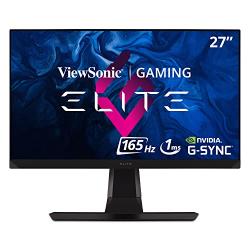 Viewsonic Elite XG270QG Monitor Gaming 27' QHD, Panel Nano IPS, 1 ms, 165 Hz, G-Sync, iluminación RGB, HDMI, DisplayPort, Altura Ajustable Negro