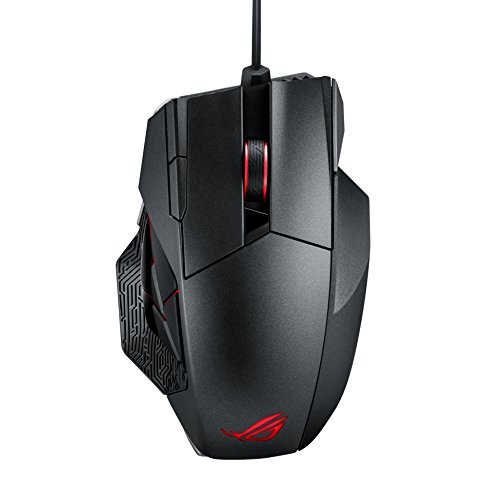 ASUS ROG Spatha Rechargeable Wireless MMO Gaming Mouse with 12 Programmable Buttons, 8200DPI and Aura RGB - Black