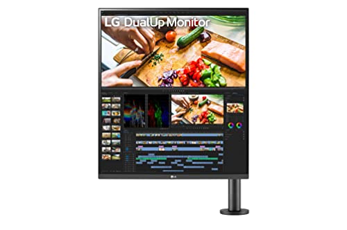 LG 28MQ780-B - Monitor DualUp Ergo 28 pulgadas, Panel NanoIPS SDQHD 16:18 (2560x2880), 300nits, 1000:1, DCI-P398%, HDMIx2, DPx1, USB-Cx1, Modo (2PBP) KVM integrado, Soporte Ergo, Color Negro