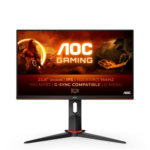 AOC 24G2- Monitor Gaming de 24', Full HD, (IPS, 1ms, 144Hz, Free-Sync, DisplayPort. HDMI)