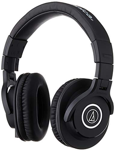 Audio-Technica M40x Auriculares de estudio profesionales para grabación de estudio, creadores, DJ, podasts y escucha diaria, Jack de 3,5 mm, Negro