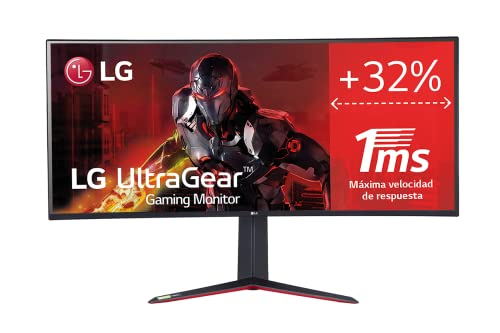 LG UltraGear 38GN950-B - Monitor gaming de 38' 4K UHD (‎3840x1600, Panel NanoIPS, 21:9, HDMI, DisplayPort, 1ms, 144Hz, 1000:1, 450nit, HDR600, DCI-P3 98%), Negro