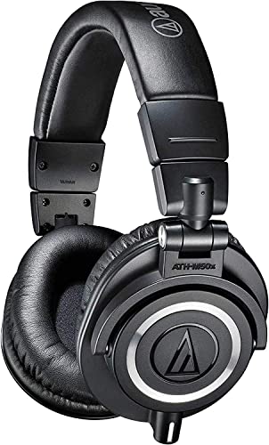 Audio-Technica M50x Auriculares de estudio profesionales para grabación de estudio, creadores, DJ, juegos, podasts y escucha diaria