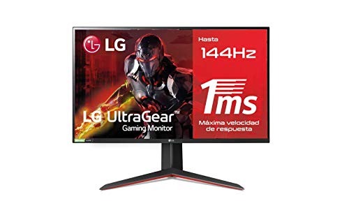 LG UltraGear 27GN850-B - Monitor gaming de 27' FullHD (1920×1080, 144Hz, 1ms, 1000:1, 400nit, sRGB 99%, 16:9, HDMI, DisplayPort, altura y rotación ajustable) Negro