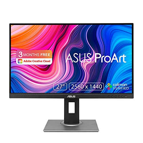 ASUS ProArt PA278QV - Monitor de 27'' WQHD (2560x1440, IPS, 16:9, USB 3.0x4, DisplayPort x1, DVI x1, HDMI x1, 5ms, 75Hz, Adaptive-Sync) Aluminio 100%, Color Negro